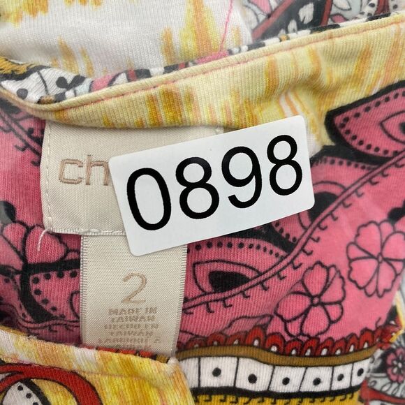Chicos Pink Paisley Top 3/4 Sleeve Colorful Cotton Blend Boho Womens Large 2 - Picture 8 of 8